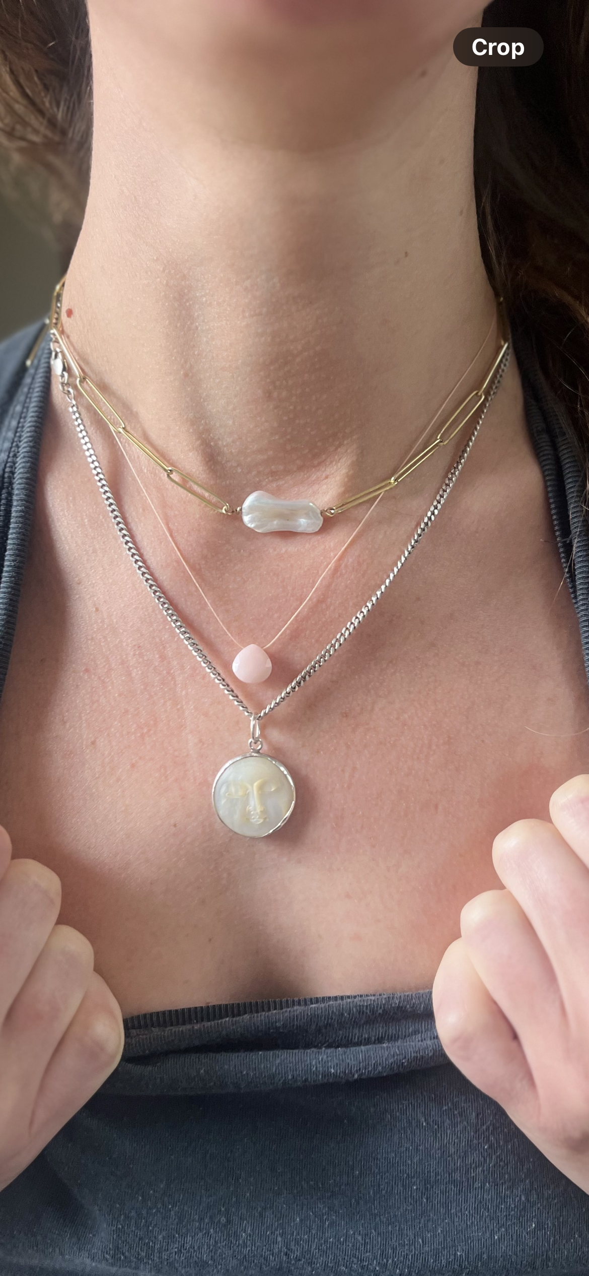 Pink Opal Floating Rock necklace