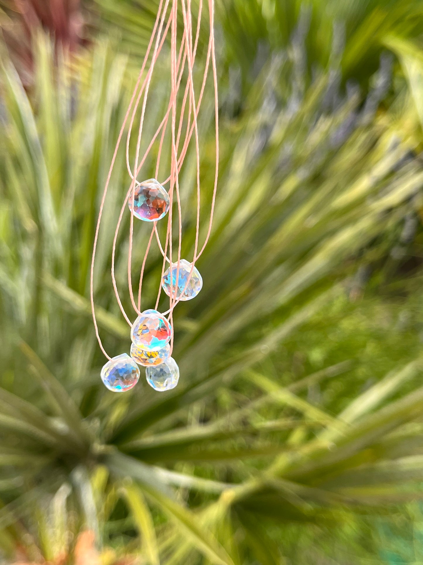 Aura Quartz floating rock necklace