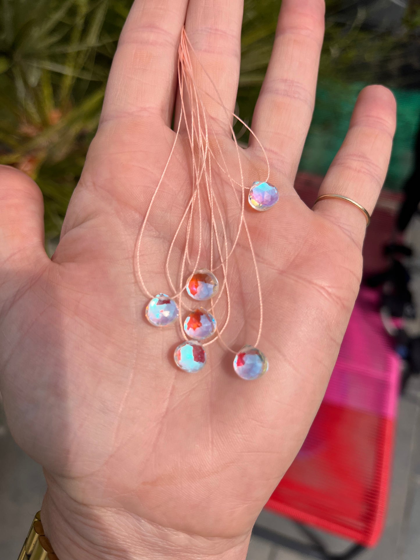 Aura Quartz floating rock necklace