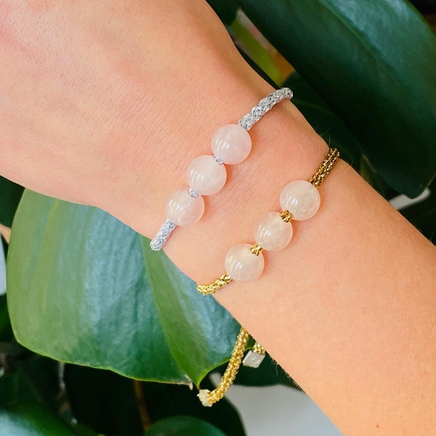 Rose Quartz Beach Candy Rocks Crystal Bracelet by Spike Rocks, jewellery for women who rock