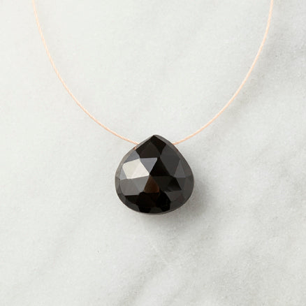 Black Spinel Floating Rock Crystal Necklace by Spike Rocks Jewellery for women who rock