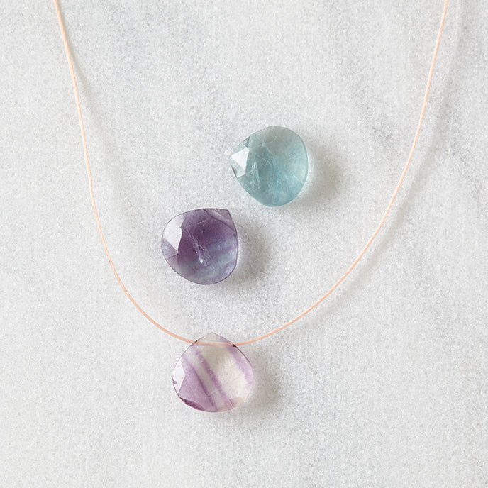 Fluorite Floating Rock Crystal Necklace by Spike Rocks Jewellery for women who rock