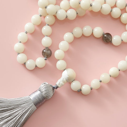 Mala of Enlightenment Crystal Necklace made by Spike Rocks for women who rock