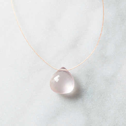Rose Quartz Floating Rock Necklace by Spike Rocks, jewellery for women who rock