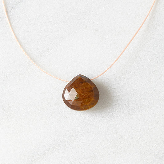 Tiger's Eye Floating Rock Crystal Necklace by Spike Rocks Jewellery for women who rock